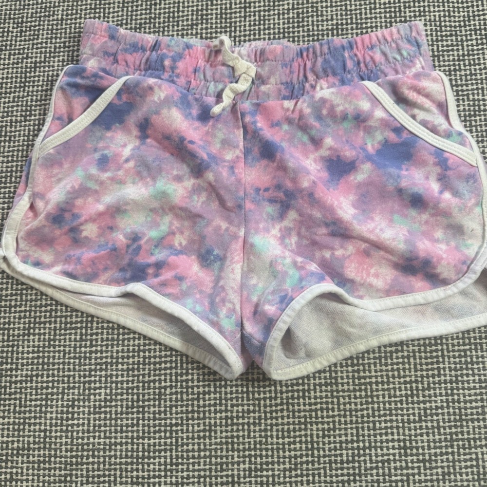 Youth Girls XL 14/16 Tie Dye Dolphin Shorts Pink Purple Teal Athletic